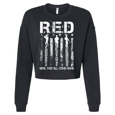 Red Friday Remember Everyone Deployed Cropped Pullover Crew