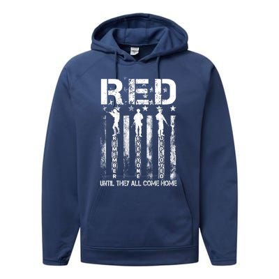 Red Friday Remember Everyone Deployed Performance Fleece Hoodie