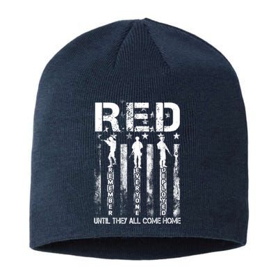 Red Friday Remember Everyone Deployed Sustainable Beanie