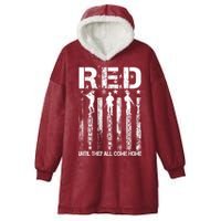 Red Friday Remember Everyone Deployed Hooded Wearable Blanket