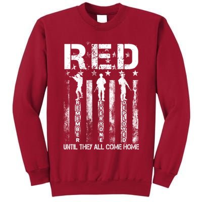 Red Friday Remember Everyone Deployed Tall Sweatshirt