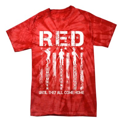 Red Friday Remember Everyone Deployed Tie-Dye T-Shirt