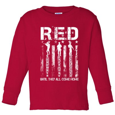 Red Friday Remember Everyone Deployed Toddler Long Sleeve Shirt