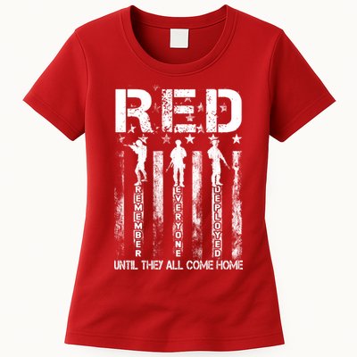 Red Friday Remember Everyone Deployed Womens T-Shirt
