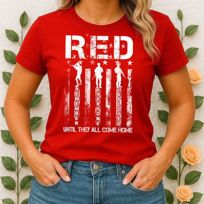 Red Friday Remember Everyone Deployed Womens T-Shirt