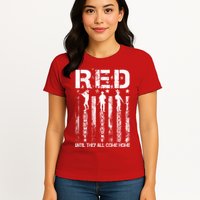Red Friday Remember Everyone Deployed Womens T-Shirt