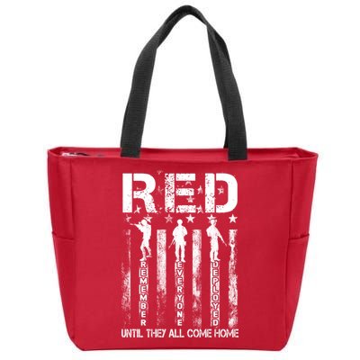 Red Friday Remember Everyone Deployed Zip Tote Bag