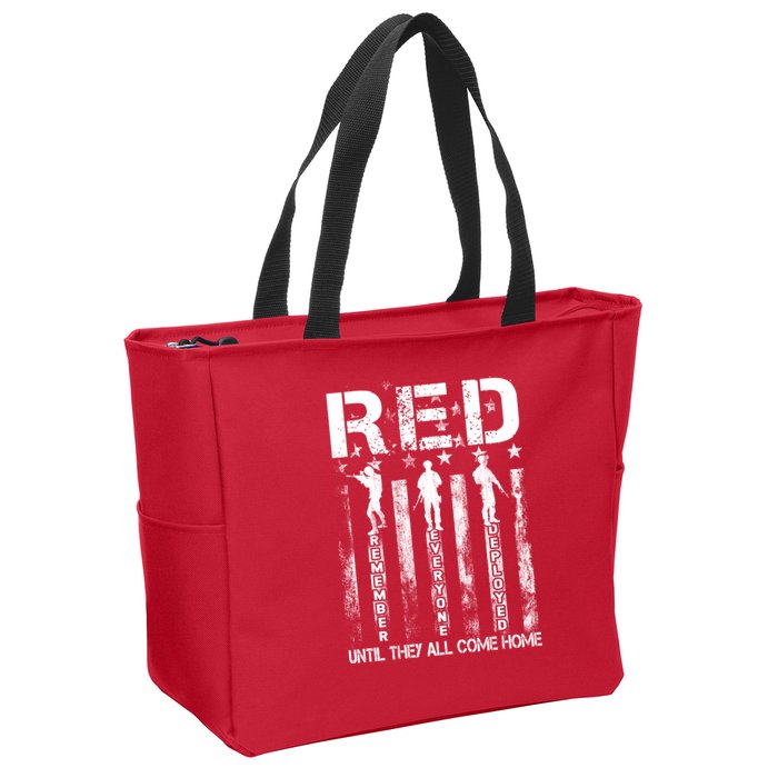 Red Friday Remember Everyone Deployed Zip Tote Bag