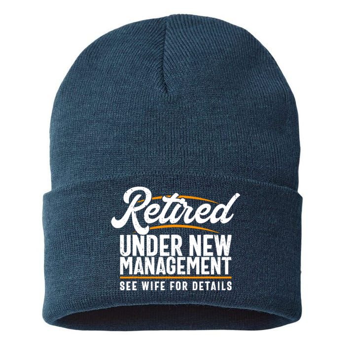 RetiredS Funny Retirement Retired Dad Retirement Sustainable Knit Beanie