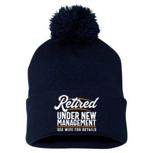 RetiredS Funny Retirement Retired Dad Retirement Pom Pom 12in Knit Beanie