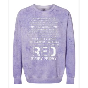 Red Friday Remember The Deployed Military Troops Poem Colorblast Crewneck Sweatshirt