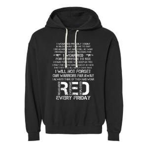 Red Friday Remember The Deployed Military Troops Poem Garment-Dyed Fleece Hoodie