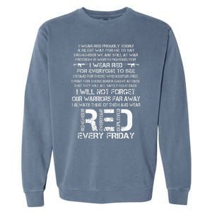 Red Friday Remember The Deployed Military Troops Poem Garment-Dyed Sweatshirt