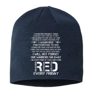 Red Friday Remember The Deployed Military Troops Poem Sustainable Beanie