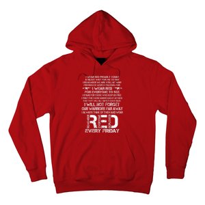 Red Friday Remember The Deployed Military Troops Poem Hoodie