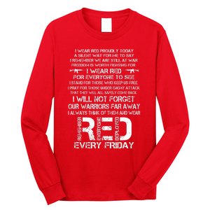 Red Friday Remember The Deployed Military Troops Poem Long Sleeve Shirt