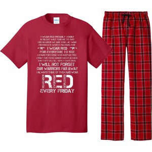 Red Friday Remember The Deployed Military Troops Poem Pajama Set