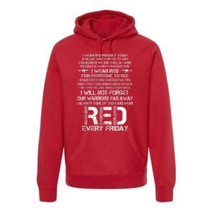 Red Friday Remember The Deployed Military Troops Poem Premium Hoodie