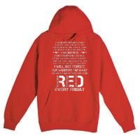 Red Friday Remember The Deployed Military Troops Poem Premium Pullover Hoodie