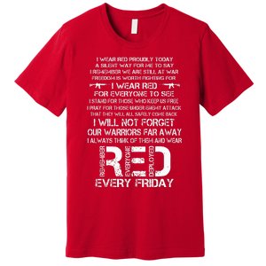 Red Friday Remember The Deployed Military Troops Poem Premium T-Shirt