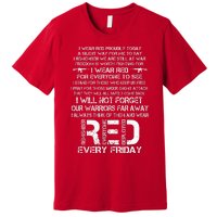 Red Friday Remember The Deployed Military Troops Poem Premium T-Shirt