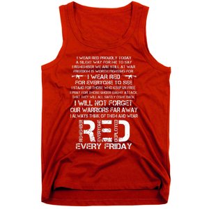 Red Friday Remember The Deployed Military Troops Poem Tank Top