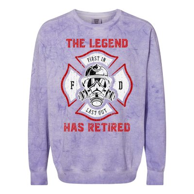 Retired Fireman Retirement Proud Firefighter Colorblast Crewneck Sweatshirt