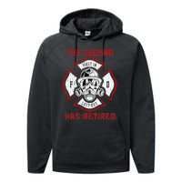 Retired Fireman Retirement Proud Firefighter Performance Fleece Hoodie