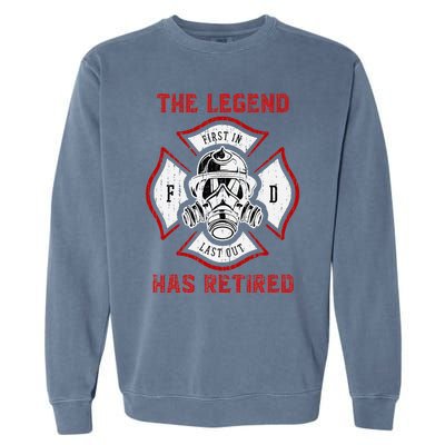 Retired Fireman Retirement Proud Firefighter Garment-Dyed Sweatshirt