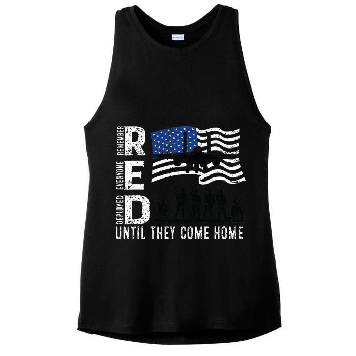 Red Friday Remember Everyone Deployed Until Come Ladies PosiCharge Tri-Blend Wicking Tank