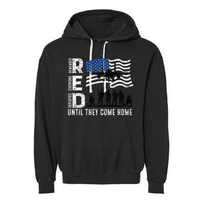 Red Friday Remember Everyone Deployed Until Come Garment-Dyed Fleece Hoodie