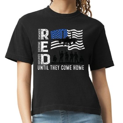Red Friday Remember Everyone Deployed Until Come Comfort Colors Boxy T-Shirt