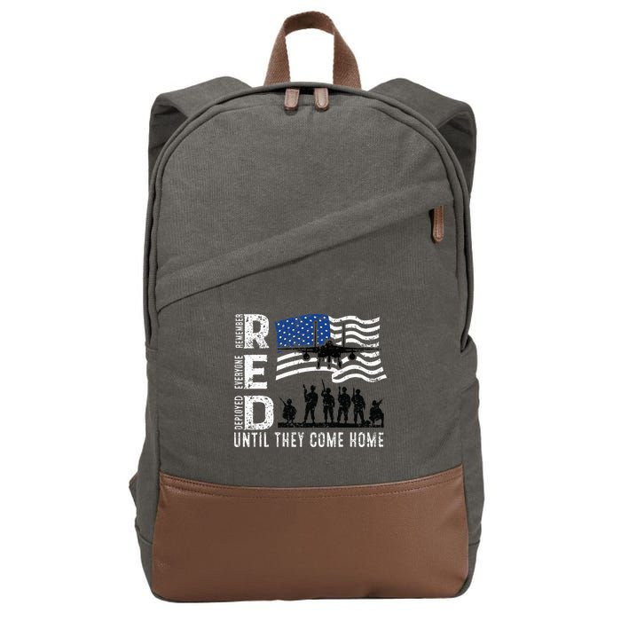 Red Friday Remember Everyone Deployed Until Come Cotton Canvas Backpack