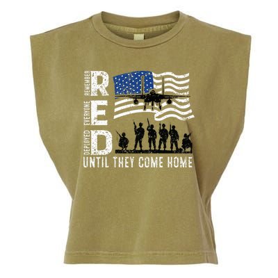 Red Friday Remember Everyone Deployed Until Come Garment-Dyed Women's Muscle Tee