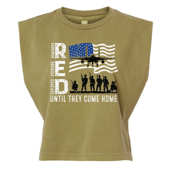 Red Friday Remember Everyone Deployed Until Come Garment-Dyed Women's Muscle Tee
