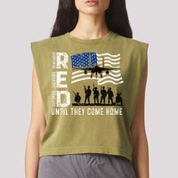 Red Friday Remember Everyone Deployed Until Come Garment-Dyed Women's Muscle Tee