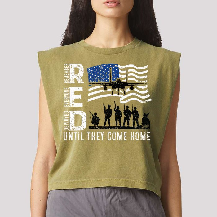 Red Friday Remember Everyone Deployed Until Come Garment-Dyed Women's Muscle Tee