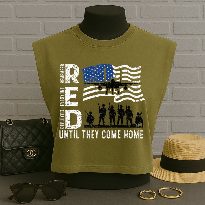 Red Friday Remember Everyone Deployed Until Come Garment-Dyed Women's Muscle Tee