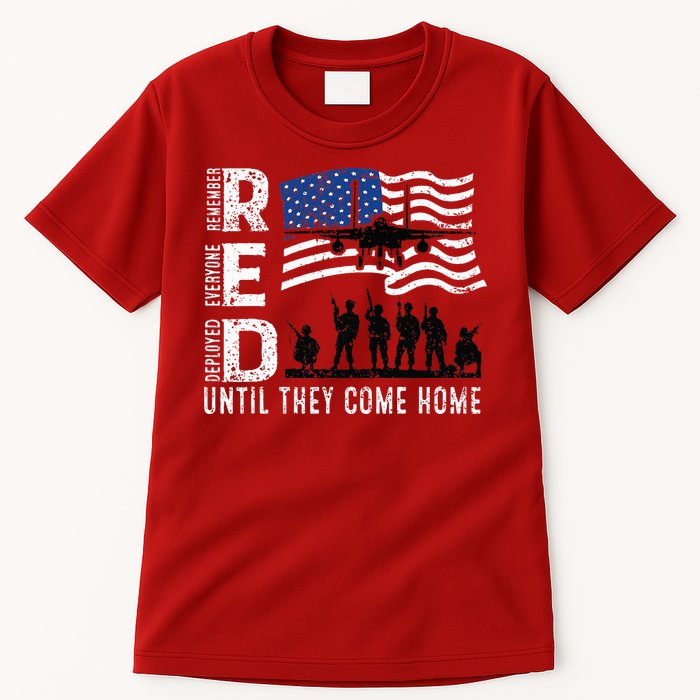 Red Friday Remember Everyone Deployed Until Come Tall T-Shirt