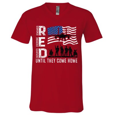 Red Friday Remember Everyone Deployed Until Come V-Neck T-Shirt