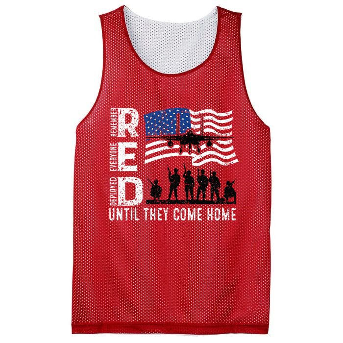Red Friday Remember Everyone Deployed Until Come Mesh Reversible Basketball Jersey Tank