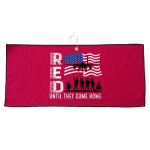 Red Friday Remember Everyone Deployed Until Come Large Microfiber Waffle Golf Towel