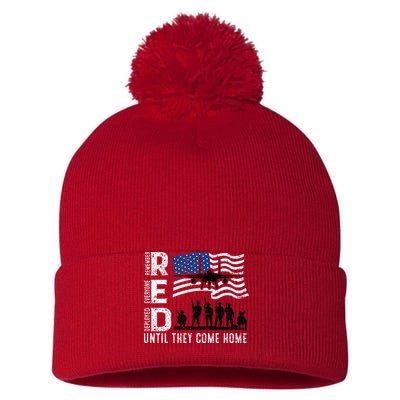 Red Friday Remember Everyone Deployed Until Come Pom Pom 12in Knit Beanie