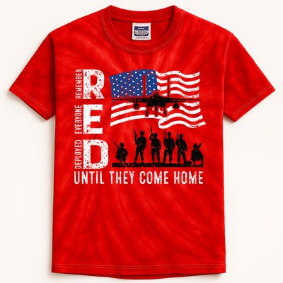 Red Friday Remember Everyone Deployed Until Come Kids Tie-Dye T-Shirt