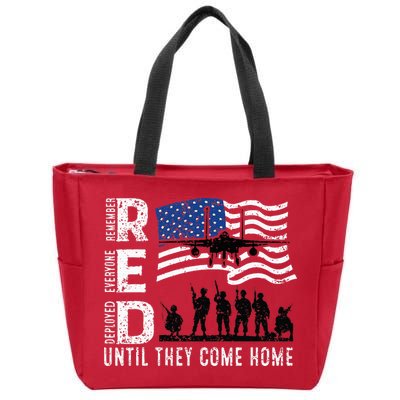 Red Friday Remember Everyone Deployed Until Come Zip Tote Bag