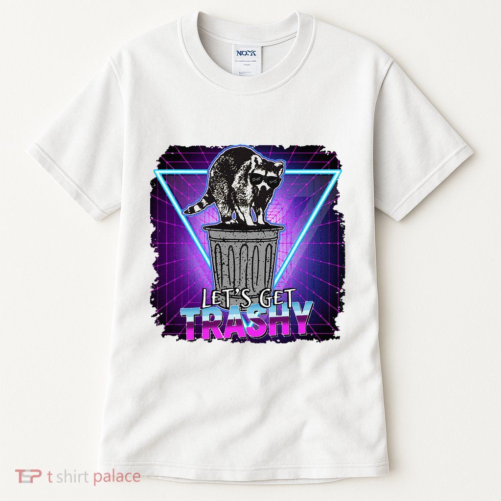 Raccoon Funny Retro Lets Get Trashy 70s 80s Style Geschenk Tall T-Shirt