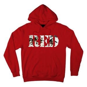 RED Friday Remember Everyone Deployed U.S. Soldiers Tall Hoodie