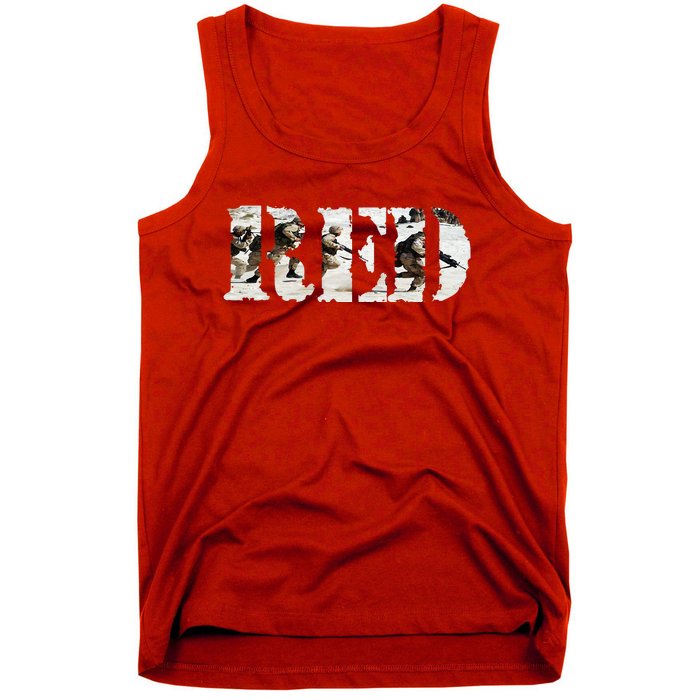 RED Friday Remember Everyone Deployed U.S. Soldiers Tank Top