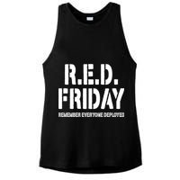 RED Friday Remember Everyone Deployed Ladies PosiCharge Tri-Blend Wicking Tank