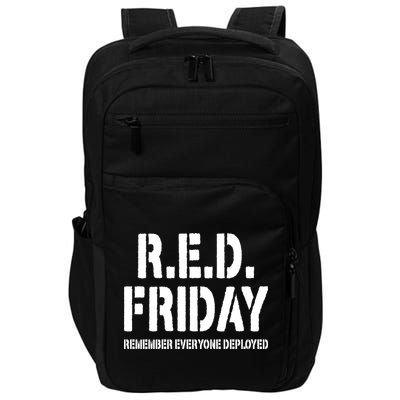 RED Friday Remember Everyone Deployed Impact Tech Backpack